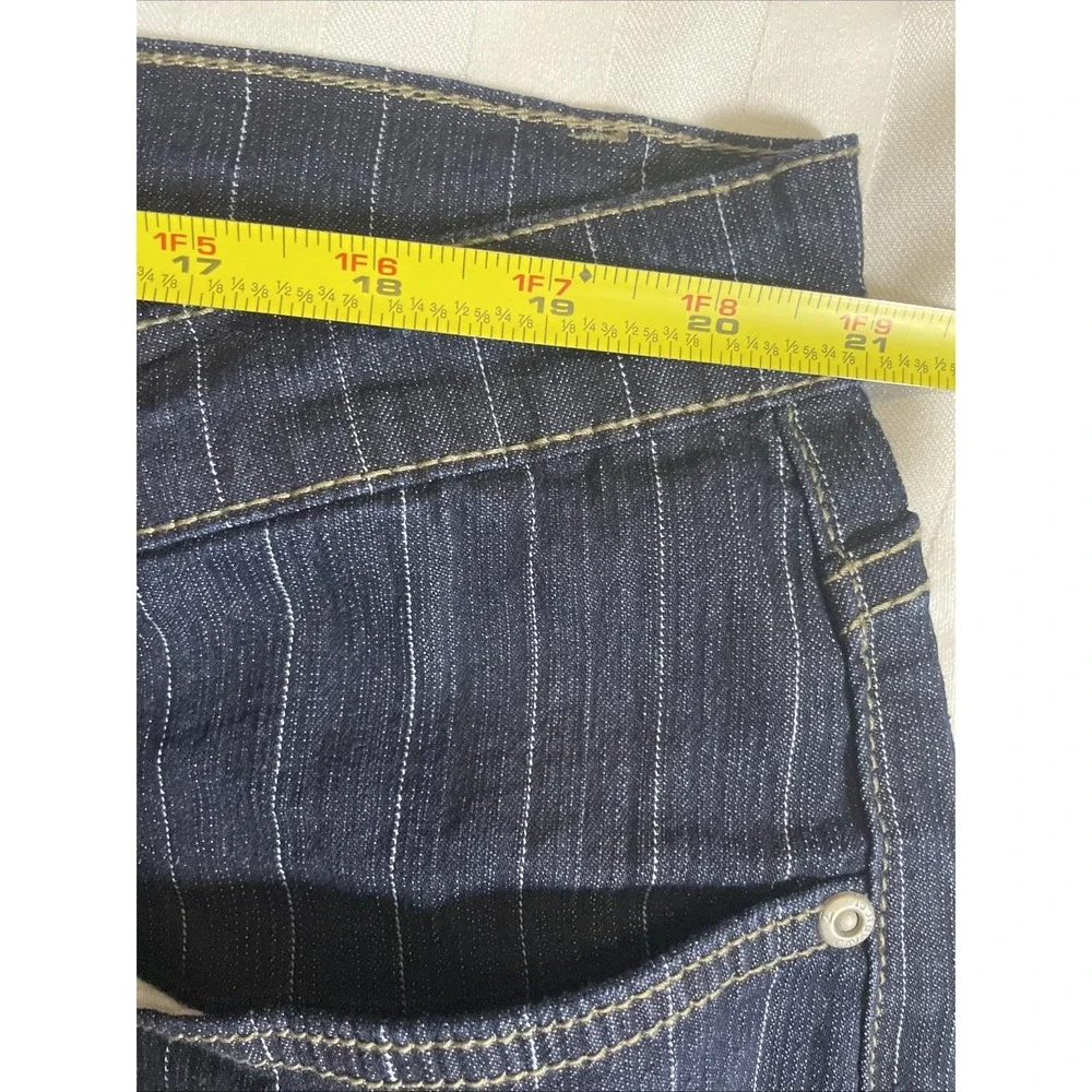Vintage Z. Cavaricci Pinstripe Dark Wash High Waisted Straight Leg Jeans Size 24